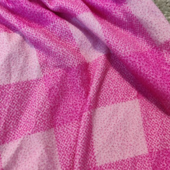 Hurley Girls Pajama Bottom Size 7 / 8 Pink Plaid Sleepwear Barbiecore Comfy - Picture 4 of 4